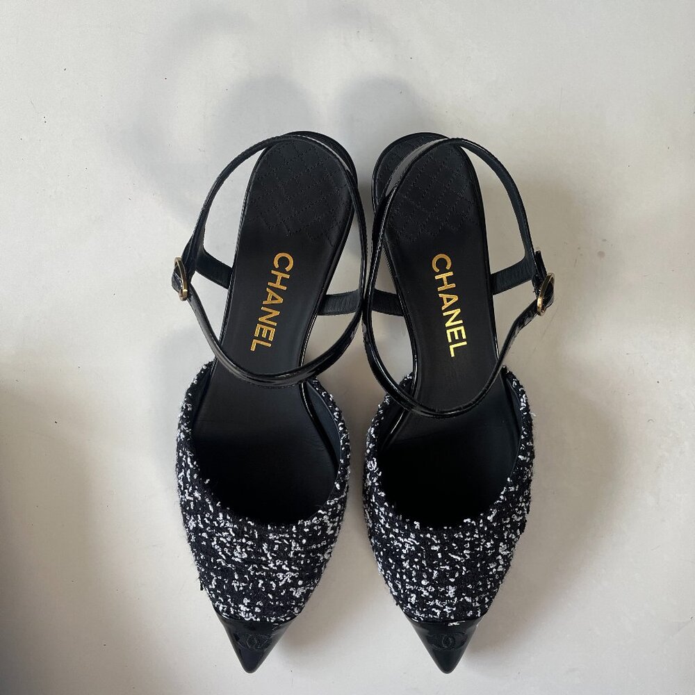 Chanel tweed pumps